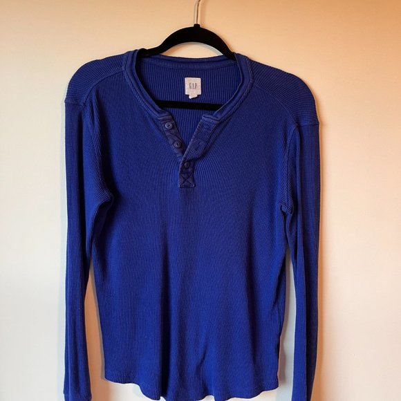 Women's Gap Waffle Henley Top - Picture 3 of 5